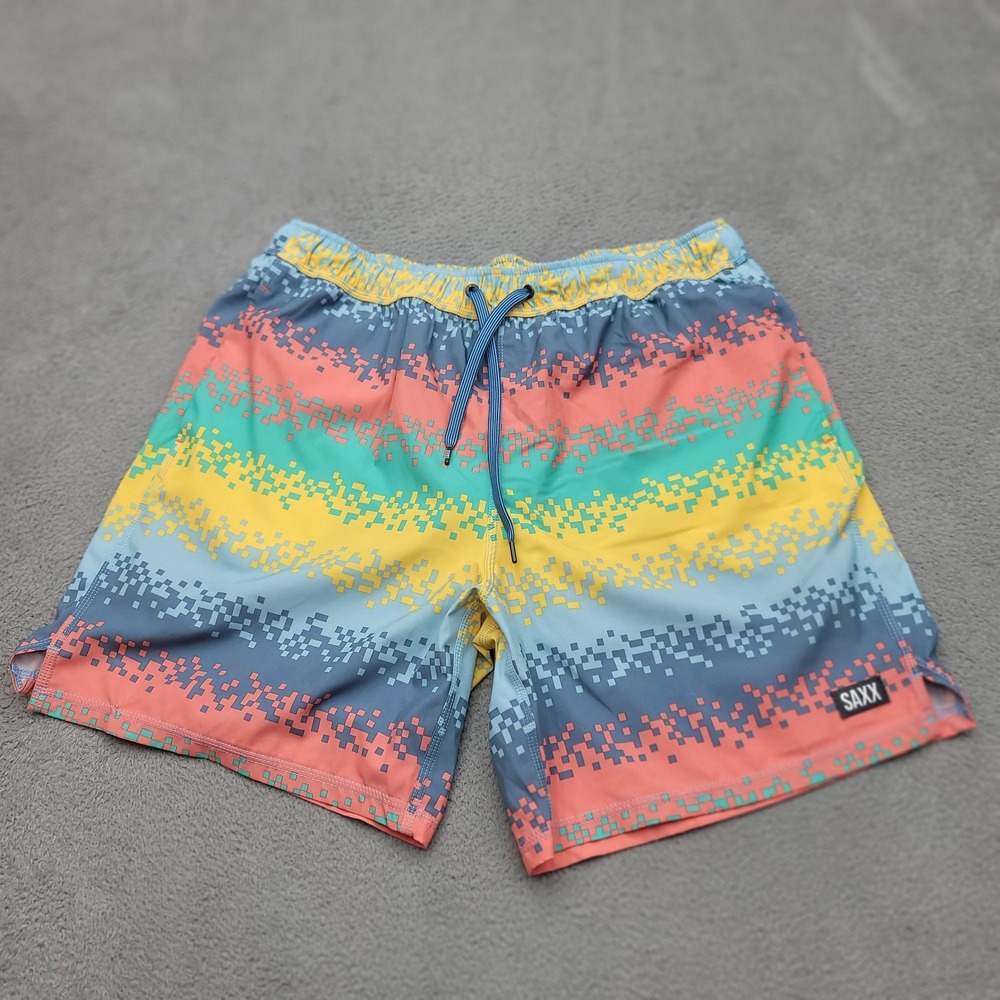 Saxx Ballpark Pouch Oh Buoy 2N1 Volley 7" Shorts Trunks Mens XL Multicolor Lined